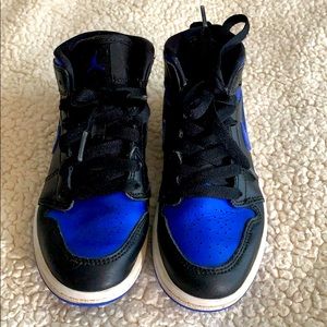 Boys 13C Kids Nike Air Jordan AJ 1 Mid Blue/Black